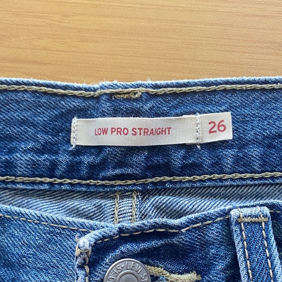 Low Pro Straight Medium Wash Distressed Denim Jeans Size‎ 26 - Picture 4 of 5